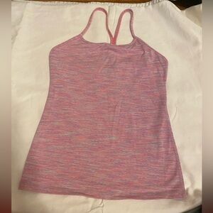 Lululemon Power Y tank size 6 pink space dye